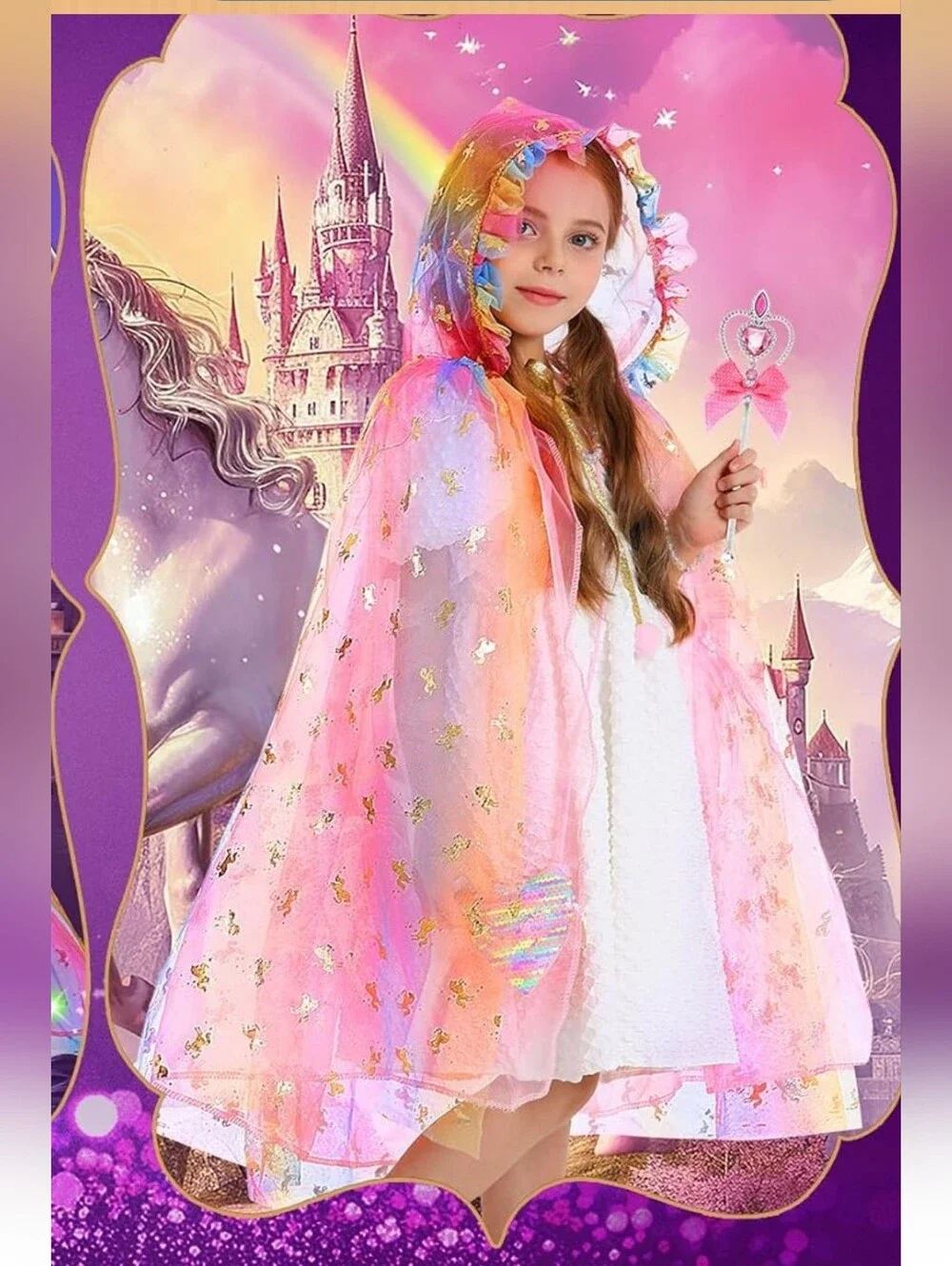 Unicorn cape magical pink